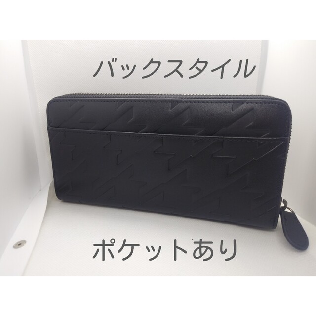 COACH(コーチ)のCOACHハウンドトゥースコーチラウンドファスナー長財布オシャレな型押しブラック メンズのファッション小物(長財布)の商品写真