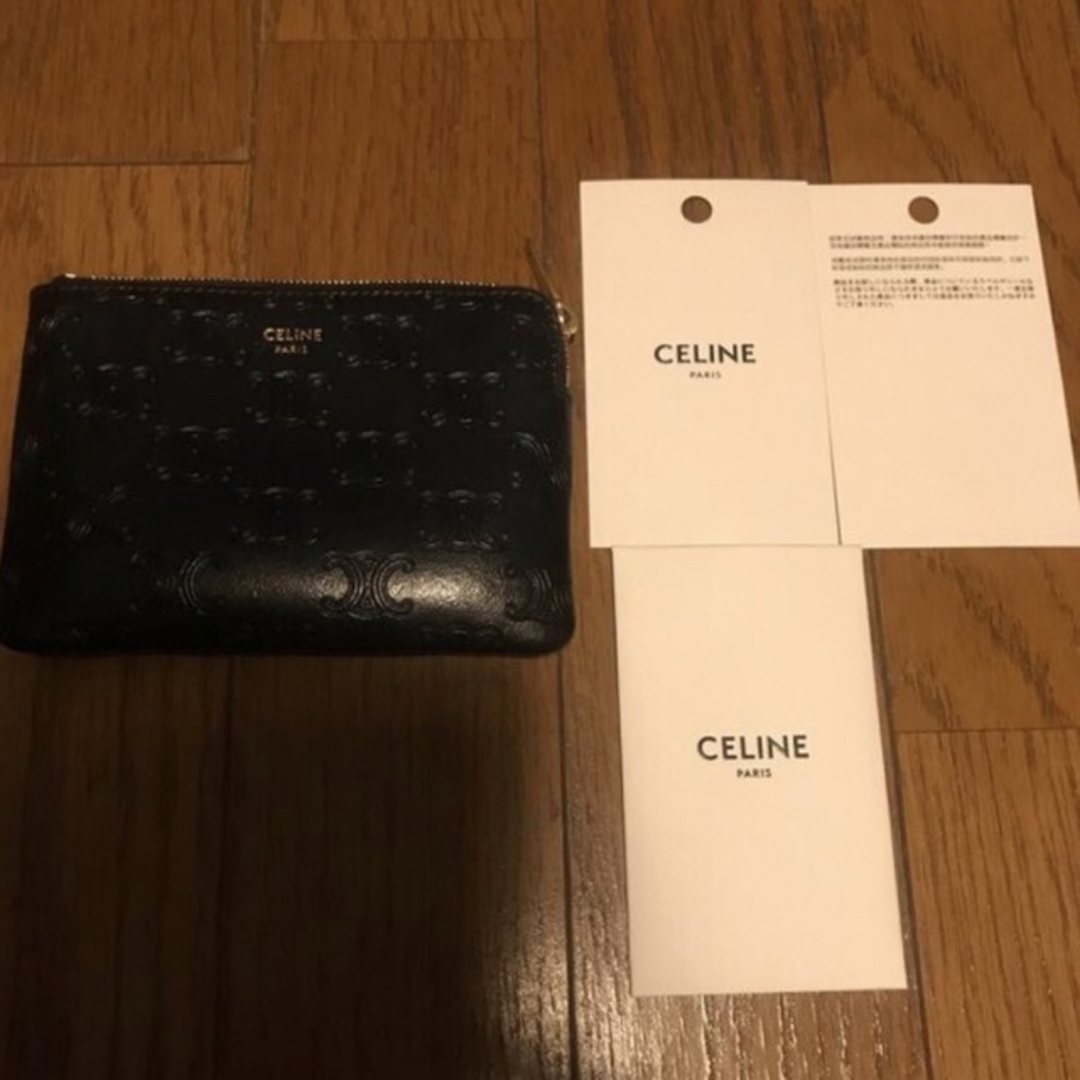 フック付き コイン & カードポーチ / エンボスド スムースカーフスキン