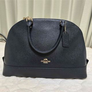 コーチ(COACH)のコーチ  2way ショルダー　サッチェル クロスグレイン レザー  ブラック(ハンドバッグ)