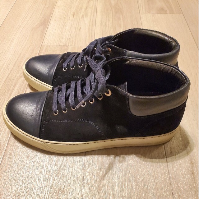 LANVIN ランバン スエード ハイカットスニーカー ネイビー 8 - スニーカー