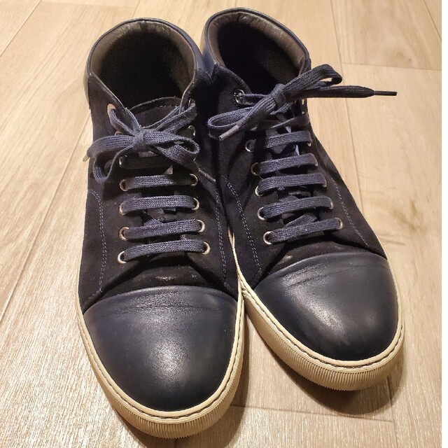 LANVIN ランバン スエード ハイカットスニーカー ネイビー 8 - スニーカー