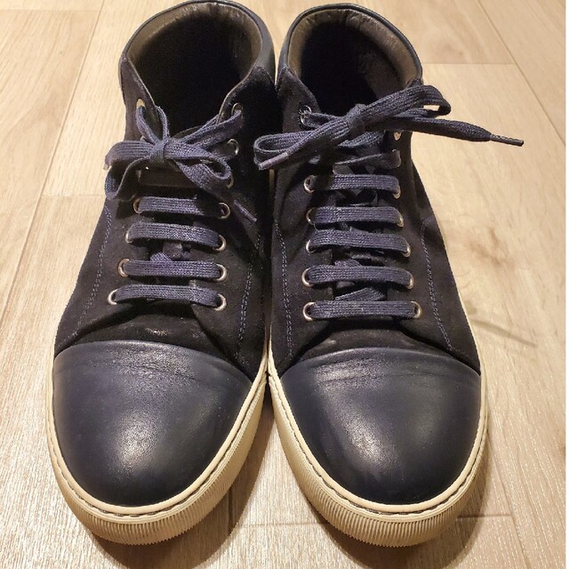 LANVIN ランバン スエード ハイカットスニーカー ネイビー 8 - スニーカー
