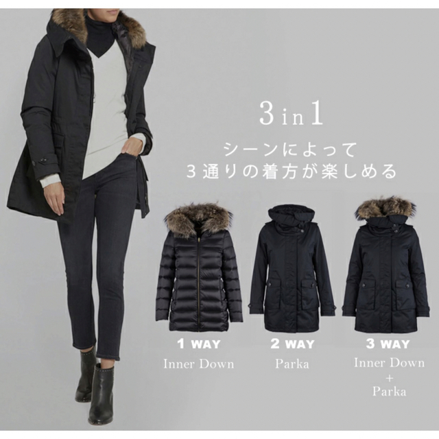 WOOLRICH(ウールリッチ)の美品　ウールリッチ　3way 黒　Ｓ　アウター　ジャケット メンズのジャケット/アウター(その他)の商品写真