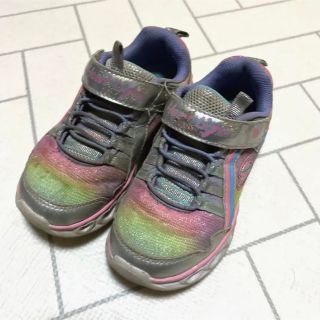 スケッチャーズ(SKECHERS)の17cm キラキラ 光る靴 スケッチャーズ レインボー 虹色(スニーカー)