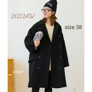 フレームワーク(FRAMeWORK)の【2022AW】ロング Pコート◆ブラック/size 38(ピーコート)