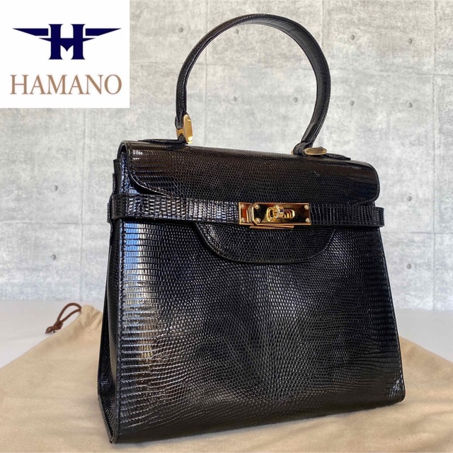OUTLET SALE HAMANO 濱野皮革工藝 リザード革 黒 ゴールド金具