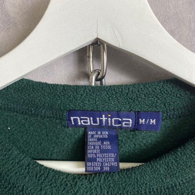 NAUTICA(ノーティカ)のノーティカ 90s フリース 緑 ネイビー バイカラー 刺繍 NAUTICA メンズのトップス(スウェット)の商品写真