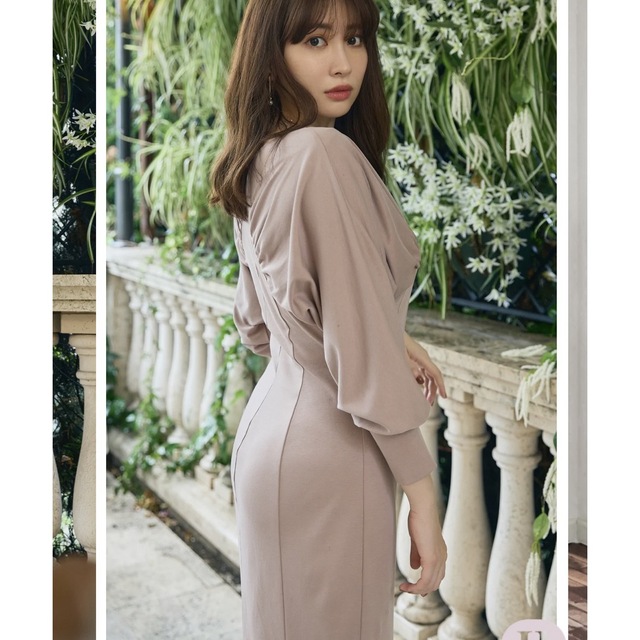 Her lip to(ハーリップトゥ)のHer lip to Cache-Coeur Jersey Midi Dress レディースのワンピース(ロングワンピース/マキシワンピース)の商品写真