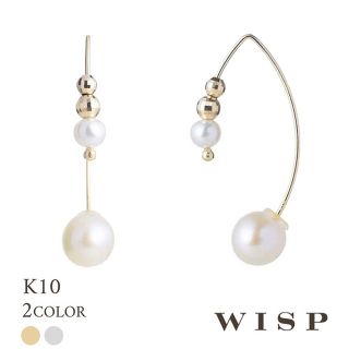 ウィスプ(WISP)のWISP 淡水パールピアス　10k ゴールド　アガット　ete(ピアス)