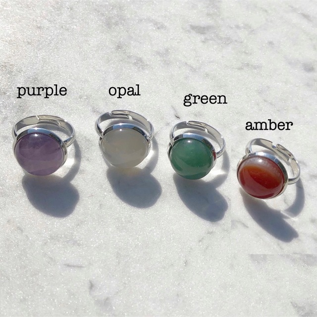 Stone ring / purple ① レディースのアクセサリー(リング(指輪))の商品写真