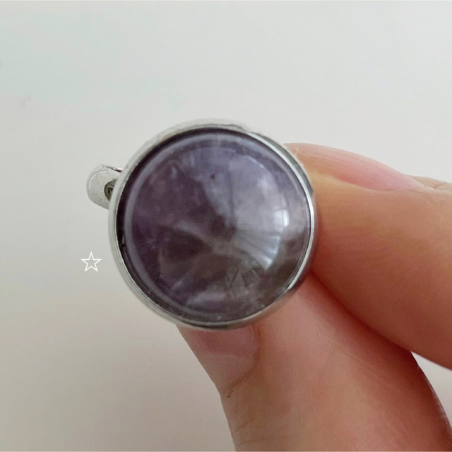 Stone ring / purple ① レディースのアクセサリー(リング(指輪))の商品写真