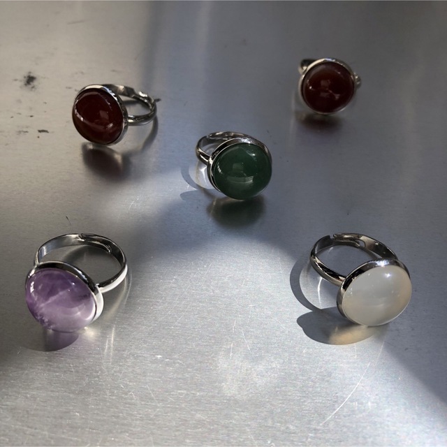 Stone ring / purple ① レディースのアクセサリー(リング(指輪))の商品写真