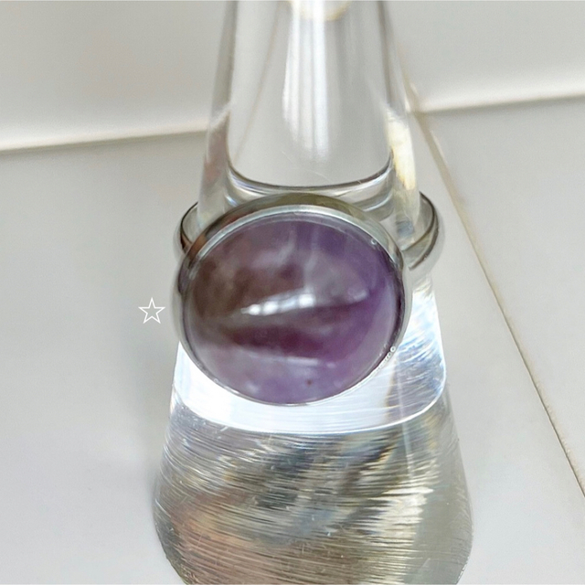 Stone ring / purple ① レディースのアクセサリー(リング(指輪))の商品写真