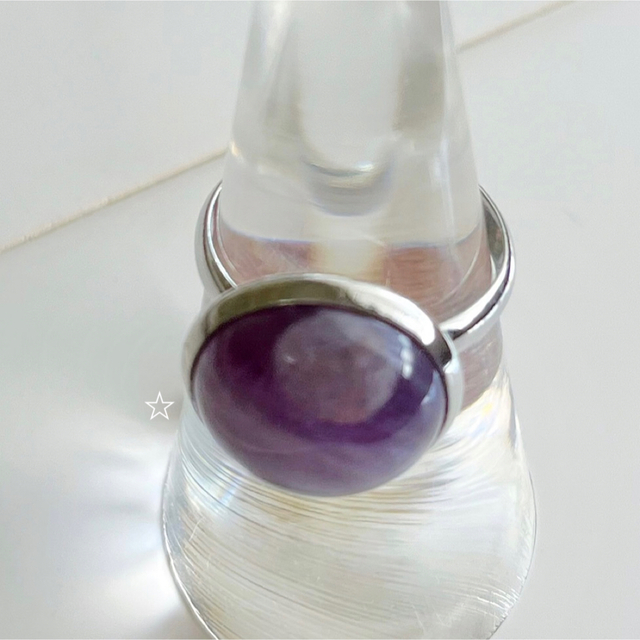 Stone ring / purple ② レディースのアクセサリー(リング(指輪))の商品写真