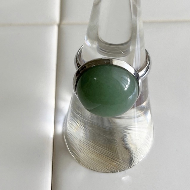 Stone ring / green ① レディースのアクセサリー(リング(指輪))の商品写真