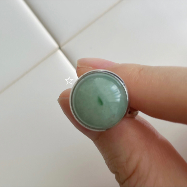 Stone ring / green ② レディースのアクセサリー(リング(指輪))の商品写真