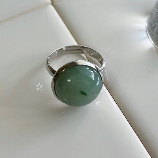 Stone ring / green ② レディースのアクセサリー(リング(指輪))の商品写真