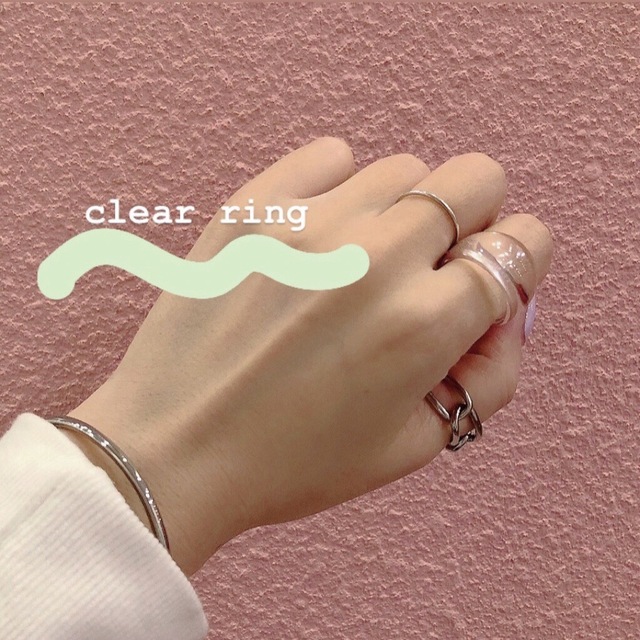 〔15号〕clear ring / Acryl / wide メンズのアクセサリー(リング(指輪))の商品写真