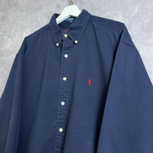 Ralph Lauren(ラルフローレン)のラルフローレン BLAIRE 90s 長袖シャツ ネイビー コットン 赤 メンズのトップス(シャツ)の商品写真