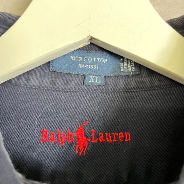 Ralph Lauren(ラルフローレン)のラルフローレン BLAIRE 90s 長袖シャツ ネイビー コットン 赤 メンズのトップス(シャツ)の商品写真