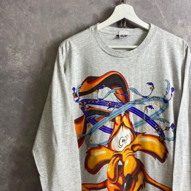 ルーニーテューンズ 90s 長袖Tシャツ ロンT グレー ビンテージ