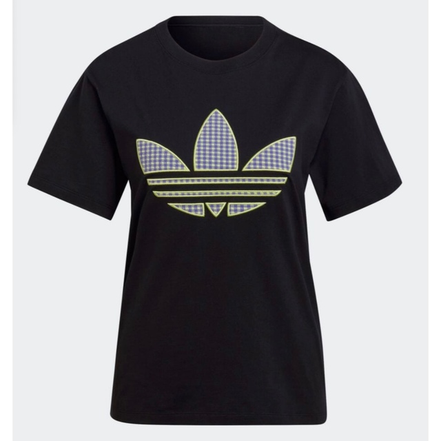 adidas(アディダス)のアディダスadidasブラックギンガムチェック半袖Tシャツ新品未使用タグ付きXL レディースのトップス(Tシャツ(半袖/袖なし))の商品写真