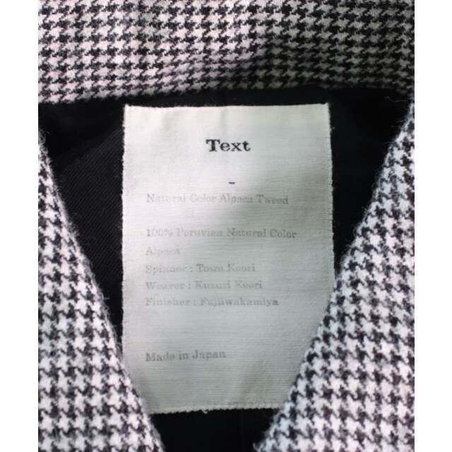 Text テキスト ステンカラーコート 2(M位) 黒x白(千鳥格子) 【古着】【中古】 メンズのジャケット/アウター(ステンカラーコート)の商品写真