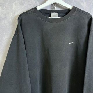 ナイキ(NIKE)のナイキ 90s ビンテージスウェット ワンポイント 黒 ブラック スウッシュ(スウェット)