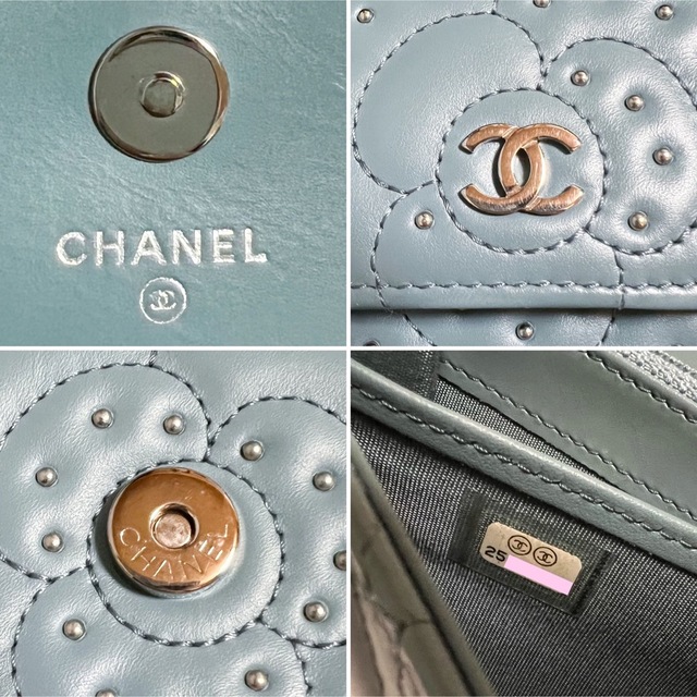 専用☆CHANEL シャネル カメリア スタッズ 長財布 フラップウォレット