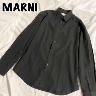 マルニ(Marni)の美品！MARNI シャツ 長袖 ブラック 48 Lサイズ相当 イタリア製(シャツ)