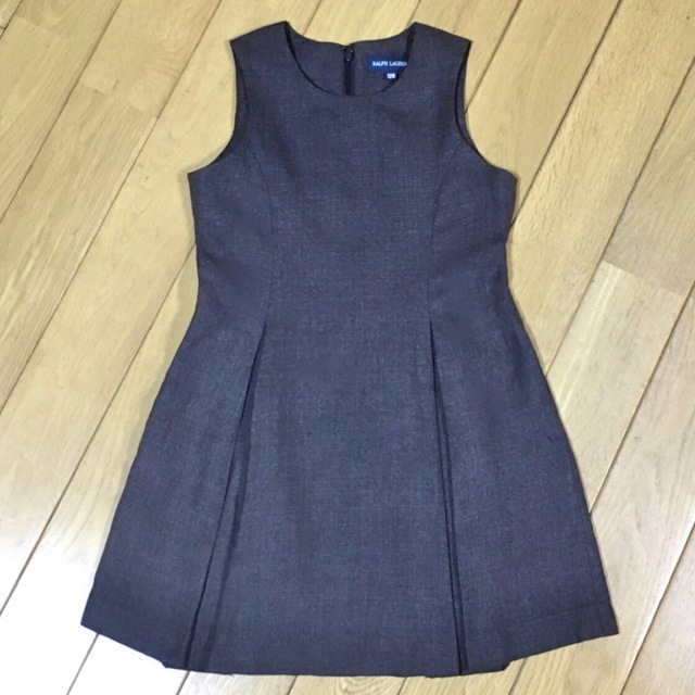 Ralph Lauren(ラルフローレン)の【120】ラルフローレン　ジャンパースカート　ワンピース　グレー　卒園式　入学式 キッズ/ベビー/マタニティのキッズ服女の子用(90cm~)(ドレス/フォーマル)の商品写真