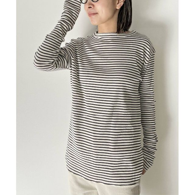 アパルトモン：Border Rib Longsleeve T-sh