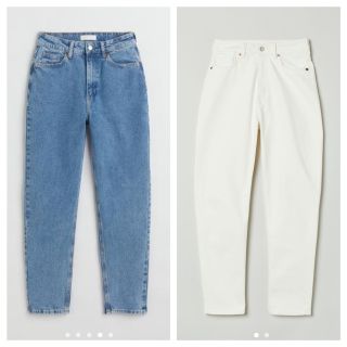 エイチアンドエム(H&M)のH&M デニム　マムフィット　ホワイトデニム　ZARA(デニム/ジーンズ)