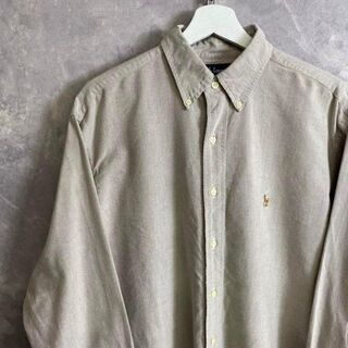 ラルフローレン(Ralph Lauren)のラルフローレン 90s 長袖シャツ ベージュ チャコール グレージュ(シャツ)