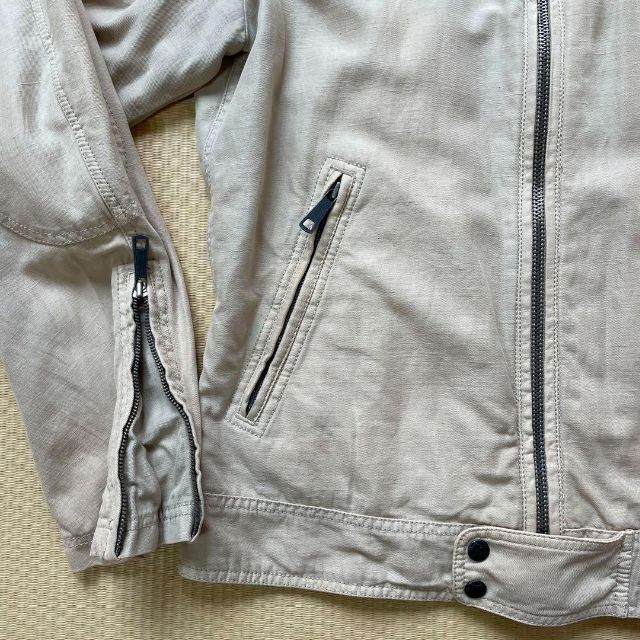 DIESEL(ディーゼル)の⭐️メンズ M⭐️ディーゼル DIESEL⭐️ライダースジャケット⭐️ベージュ メンズのジャケット/アウター(ライダースジャケット)の商品写真