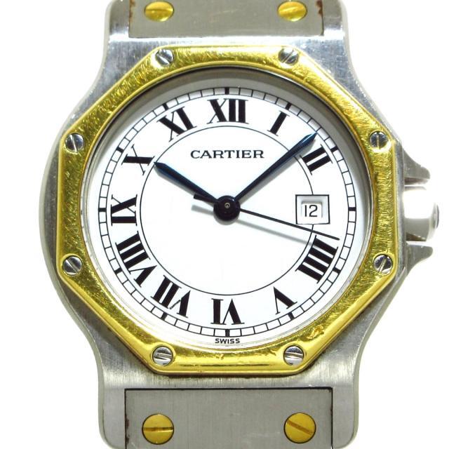 上品 Cartier - カルティエ 腕時計 サントスオクタゴン 白 腕時計