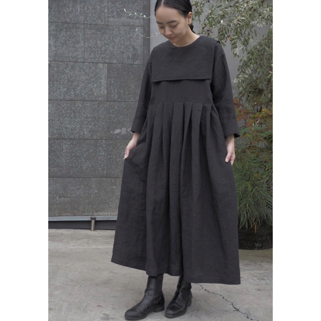 新品 kashuka Linen sailor collar dress 黒 | フリマアプリ ラクマ