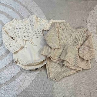 ザラキッズ(ZARA KIDS)の【美品】ニットロンパース(ロンパース)