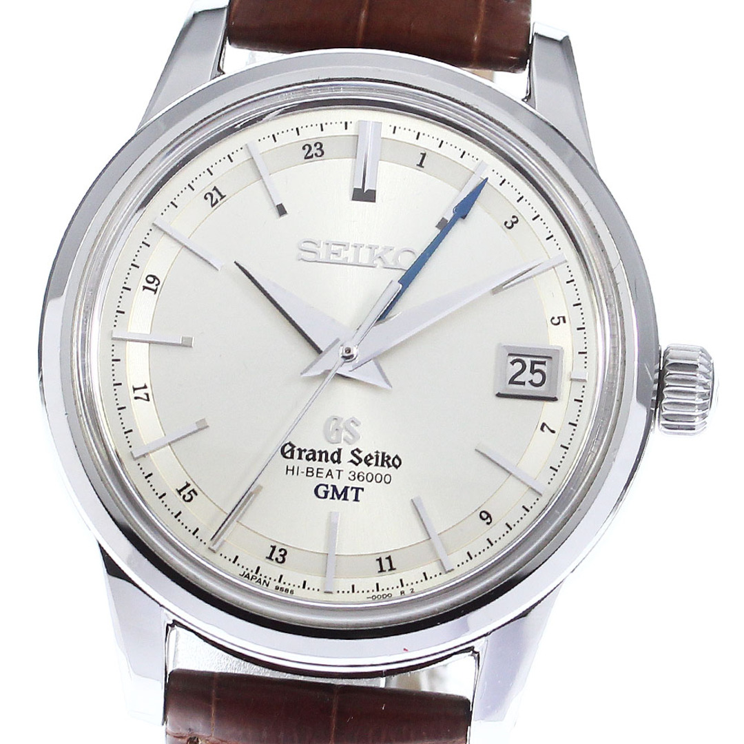 ☆良品 ★箱・保証書付き【SEIKO】セイコー グランドセイコー メカニカル ハイビート GMT SBGJ017/9S86-00C0 自動巻き メンズ_735782【ev10】