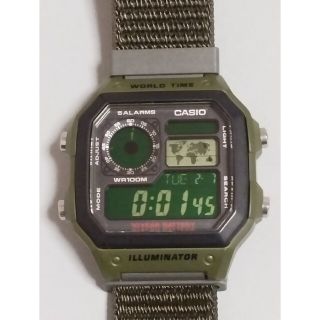 カシオ(CASIO)の【グリーン液晶反転】カシオ AE-1200WHB-1B(腕時計(デジタル))