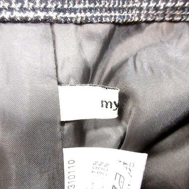 mystic(ミスティック)のミスティック ラップスカート 台形 ひざ丈 グレンチェック 2 黒 ブラック レディースのスカート(ひざ丈スカート)の商品写真