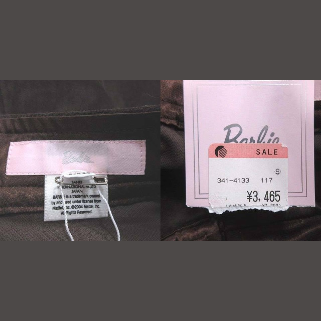 Barbie(バービー)のバービー Barbie タイトスカート ミニ ベロア S こげ茶 ダークブラウン レディースのスカート(ミニスカート)の商品写真