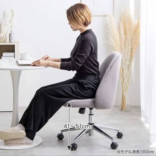 Fleur ベロア デスクチェア キャスター オフィスチェア 海外インテリア  インテリア/住まい/日用品の椅子/チェア(デスクチェア)の商品写真