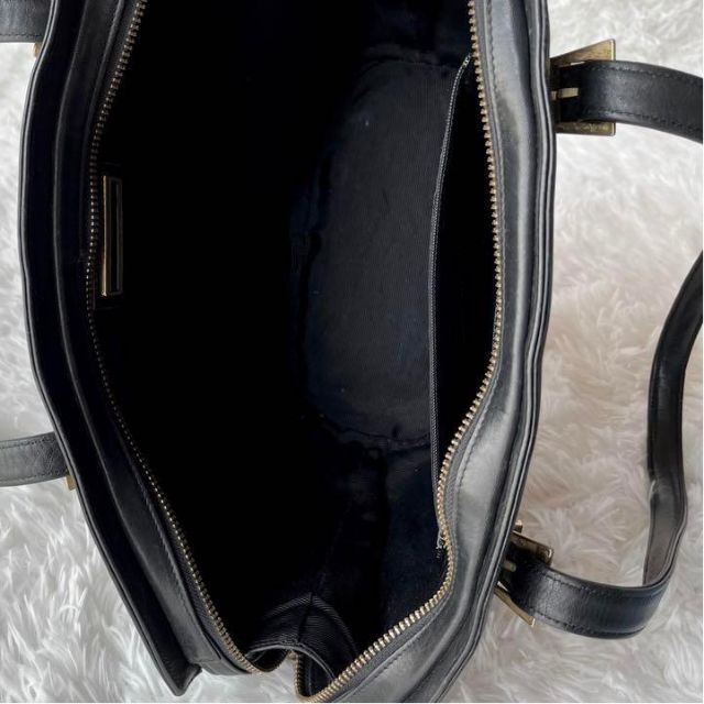 高級『VALENTINO GARAVANI』レザー ゴールド ロゴ トートバッグ