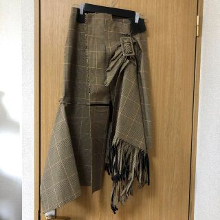 サカイ(sacai)のsacai ラップスカート　グレンチェック　サイズ3(ひざ丈スカート)