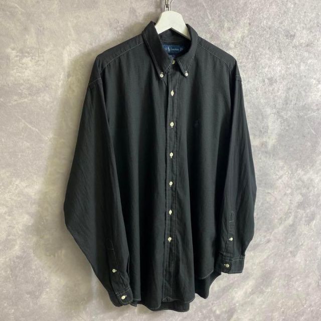 Ralph Lauren(ラルフローレン)のラルフローレン 90s 長袖シャツ 黒 ブラック ワンポイント モード メンズのトップス(シャツ)の商品写真