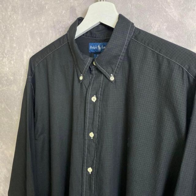 Ralph Lauren(ラルフローレン)のラルフローレン 90s 長袖シャツ 黒 ブラック ワンポイント モード メンズのトップス(シャツ)の商品写真