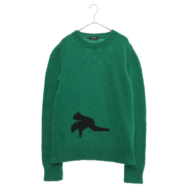 RAF SIMONS ラフシモンズ ローゲージニットセーター グリーン - ニット