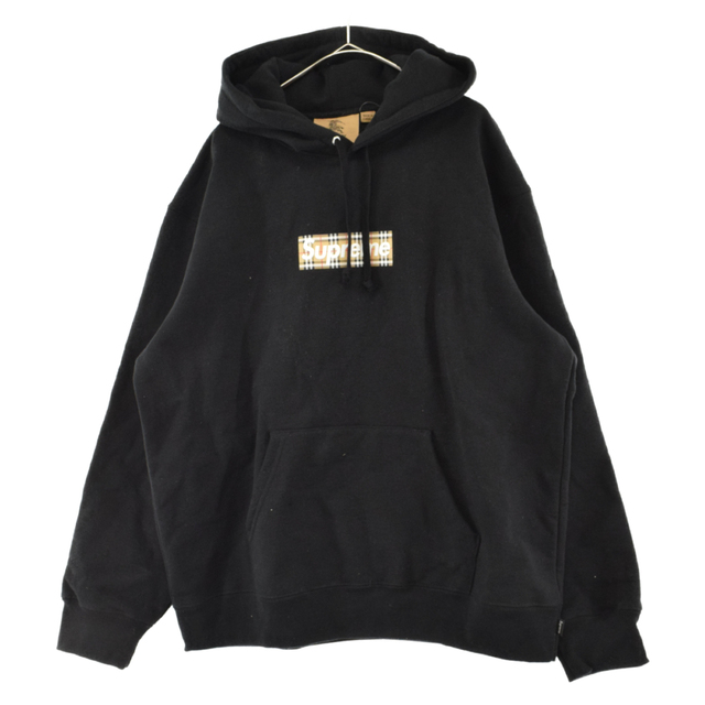 人気TOP Supreme ブラック パーカー ボックスロゴスウェットシャツ