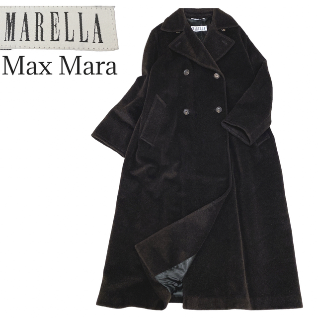 新品】高級MARELLA マックスマーラ 美人ノーカラーコート 大きめ40